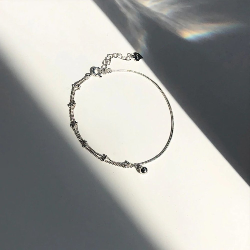 NEW 925 Sterling Silver Simple Bead Bracelet I - Picture 4 of 7